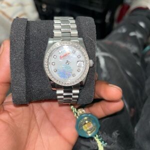 Silver Women's Watch with Crystal Accents